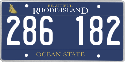 RI license plate 286182