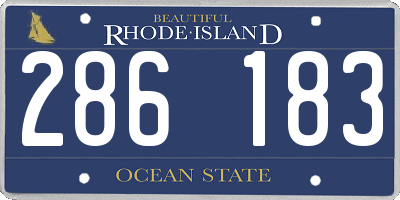RI license plate 286183