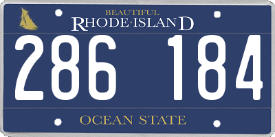 RI license plate 286184
