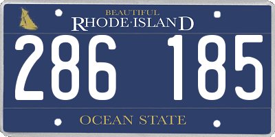 RI license plate 286185