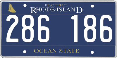 RI license plate 286186