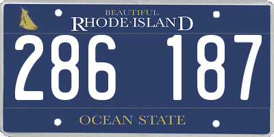 RI license plate 286187