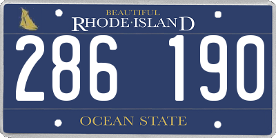 RI license plate 286190