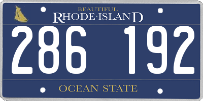 RI license plate 286192