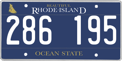 RI license plate 286195