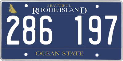 RI license plate 286197