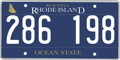 RI license plate 286198