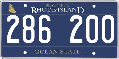 RI license plate 286200