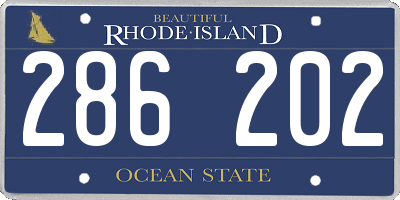 RI license plate 286202