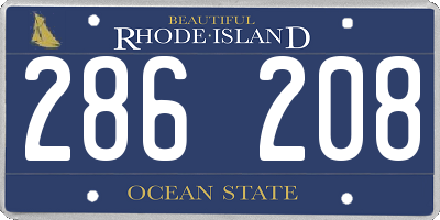 RI license plate 286208