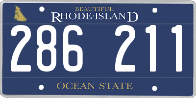 RI license plate 286211