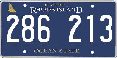 RI license plate 286213