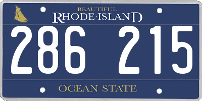 RI license plate 286215