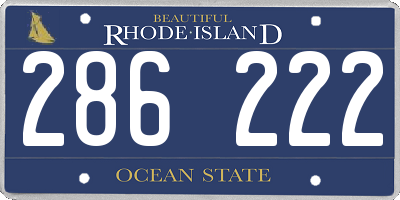RI license plate 286222
