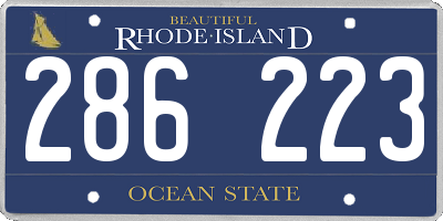 RI license plate 286223