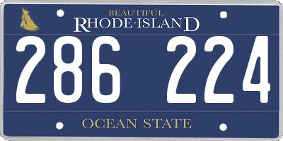 RI license plate 286224