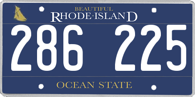 RI license plate 286225