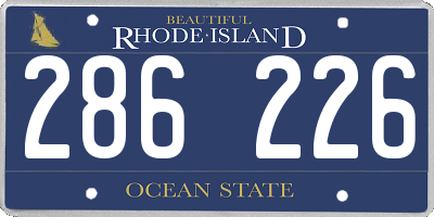 RI license plate 286226