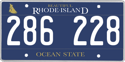 RI license plate 286228