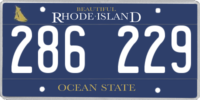 RI license plate 286229