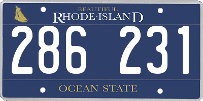 RI license plate 286231