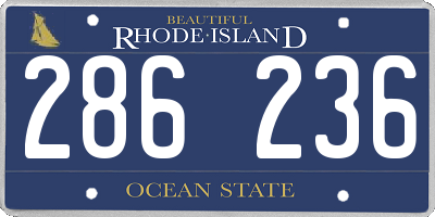 RI license plate 286236