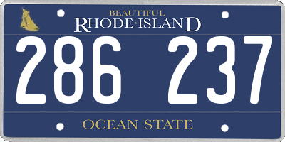 RI license plate 286237