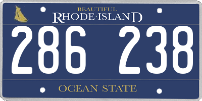RI license plate 286238