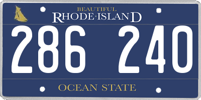 RI license plate 286240