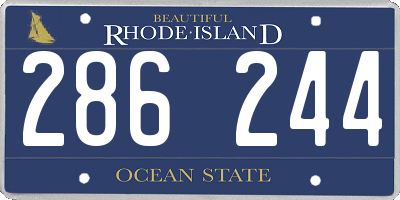 RI license plate 286244