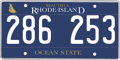RI license plate 286253