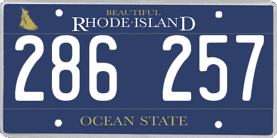 RI license plate 286257