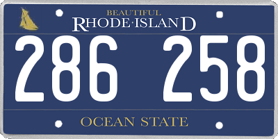 RI license plate 286258