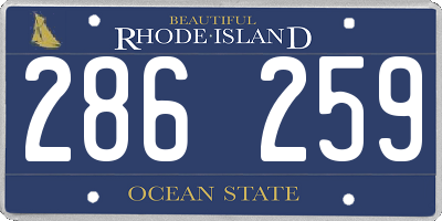 RI license plate 286259