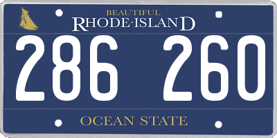 RI license plate 286260