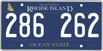 RI license plate 286262