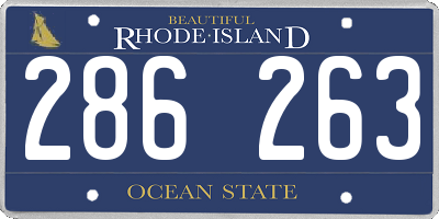 RI license plate 286263