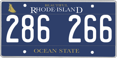 RI license plate 286266