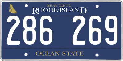 RI license plate 286269