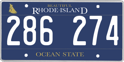 RI license plate 286274