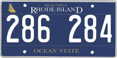 RI license plate 286284