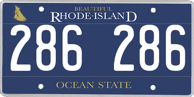 RI license plate 286286