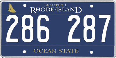 RI license plate 286287