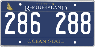 RI license plate 286288