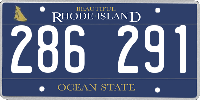 RI license plate 286291