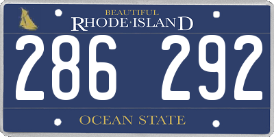 RI license plate 286292