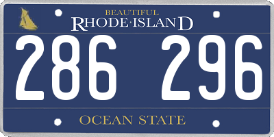 RI license plate 286296