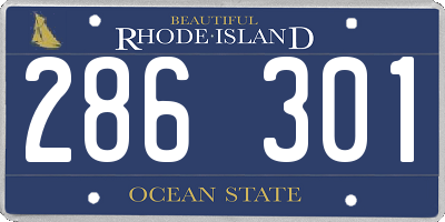 RI license plate 286301