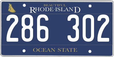 RI license plate 286302