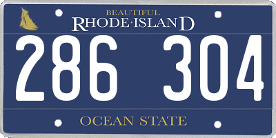 RI license plate 286304
